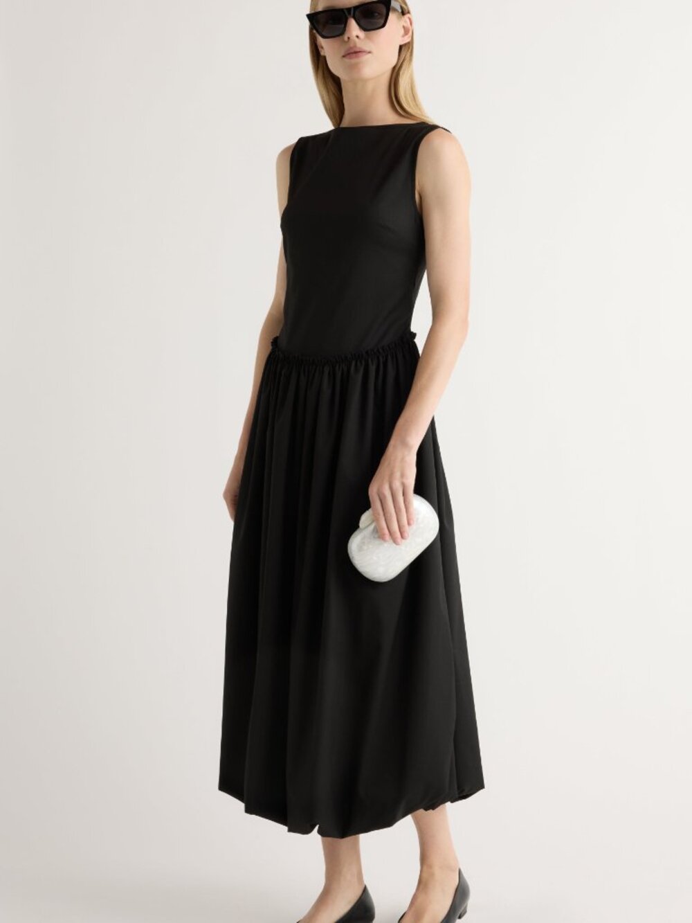 Modern Citizen Ambretta Drop-Waist Bubble Dress Size XLBlack / XL - Picture 2 of 6